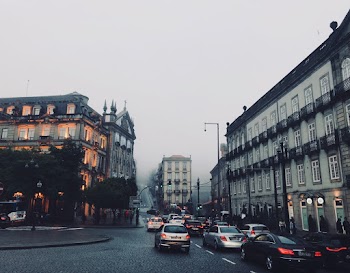 Vehicles Passing by European City Roads