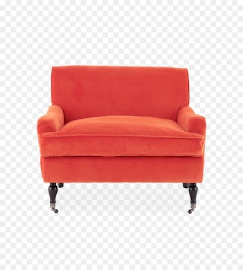 Velvet, Chair, Footstool, Furniture, Red PNG
