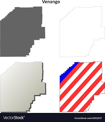 Venango Map Icon Set vector image