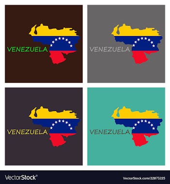 Venezuela map national flag icon vector image