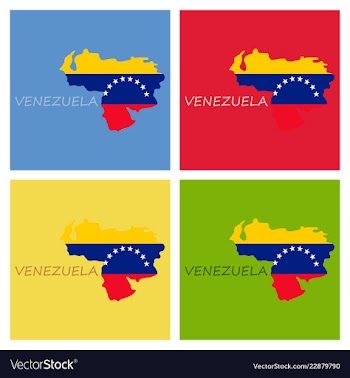 Venezuela map national flag icon vector image