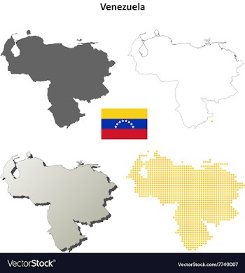 Venezuela outline map set vector image
