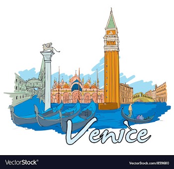 Venice doodles vector image