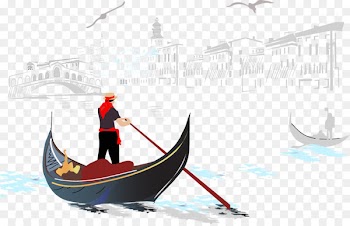Venice Gondola Illustration - Venice water boat world 