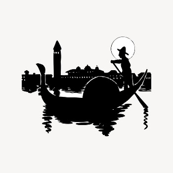 Venice silhouette clipart, vintage illustration | Free Vector Illustration - rawpixel