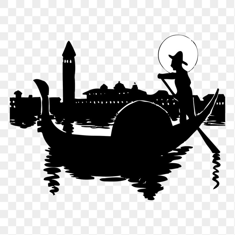 Venice silhouette png sticker illustration, | Free PNG - rawpixel