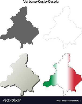 Verbano-Cusio-Ossola blank outline map set vector image