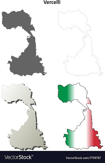 Vercelli blank detailed outline map set vector image