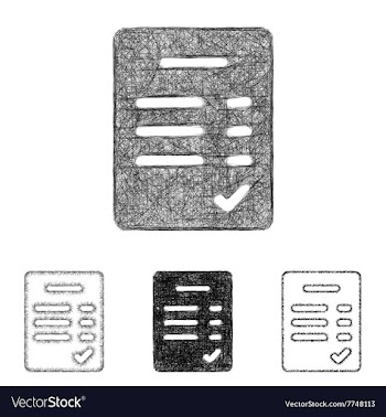 Verified icon set - sketch line art vector image