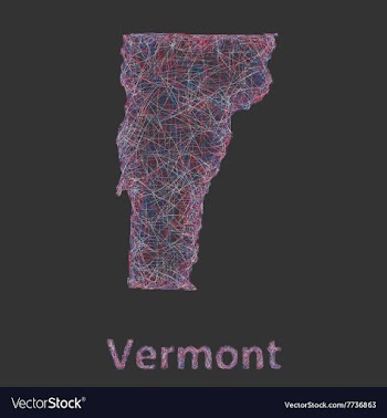 Vermont line art map vector image