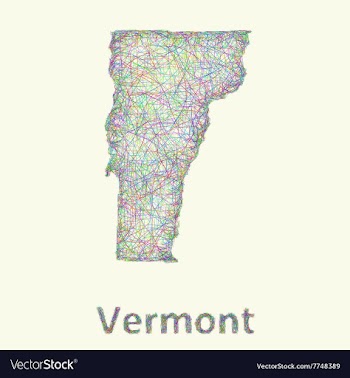 Vermont line art map vector image