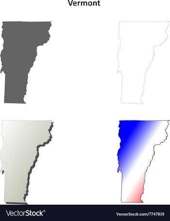 Vermont outline map set vector image