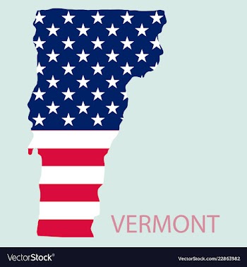 Vermont state of america with map flag print on vector image