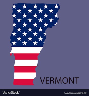 Vermont state of america with map flag print on vector image