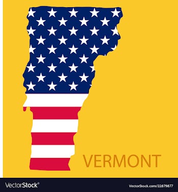 Vermont state of america with map flag print on vector image
