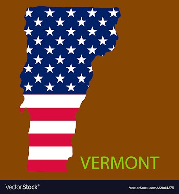 Vermont state of america with map flag print on vector image