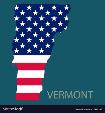 Vermont state of america with map flag print on vector image