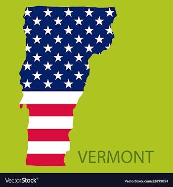 Vermont state of america with map flag print on vector image