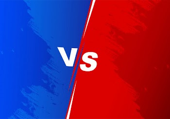 Versus competition screen background blue and red Free Vector