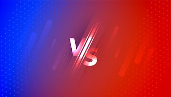 Versus vs screen banner in red and blue gradient Free Vector