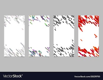 Vertical banner template set with colored vector image