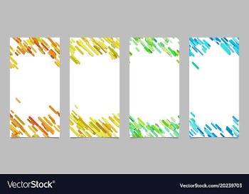 Vertical banner template set with colored vector image