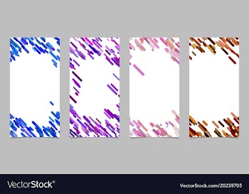 Vertical banner template set with colored vector image