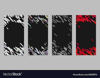 Vertical banner template set with colored vector image