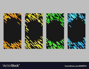 Vertical banner template set with colored vector image