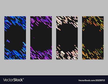 Vertical banner template set with colored vector image