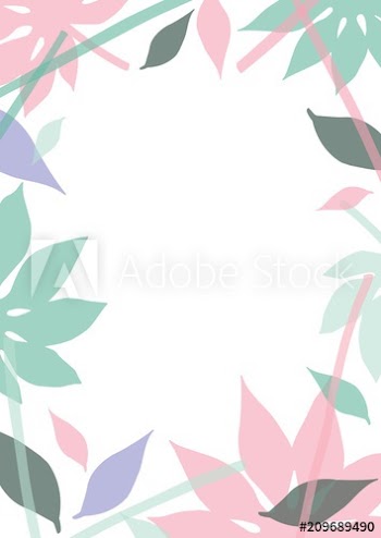 Vertical natural background or backdrop decorated with colorful translucent leaves