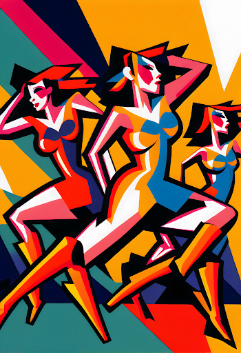Vertical of a cool football poster with female cheerleaders in abstract colors