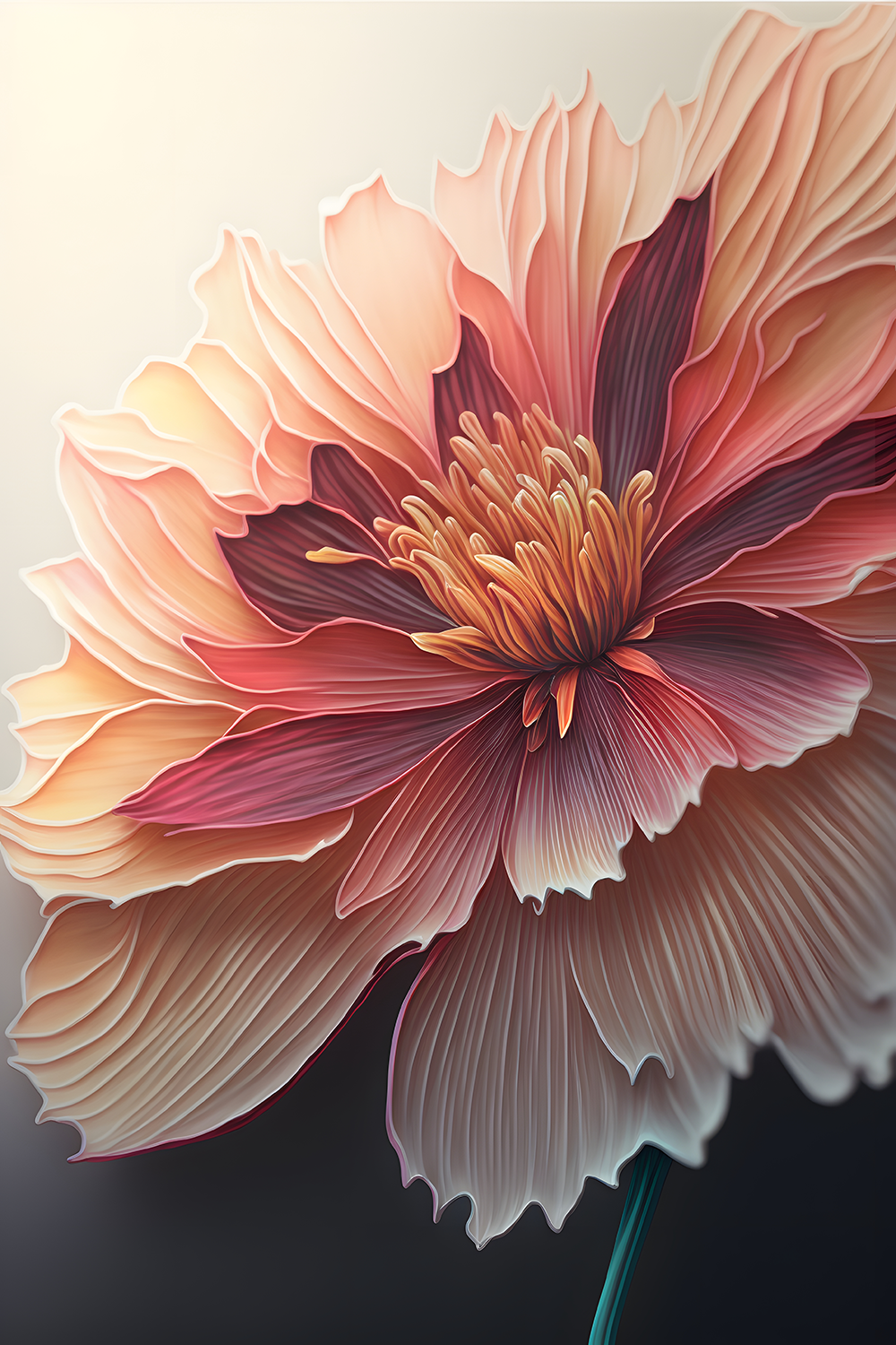 Vertical pink flower wallpaper design
