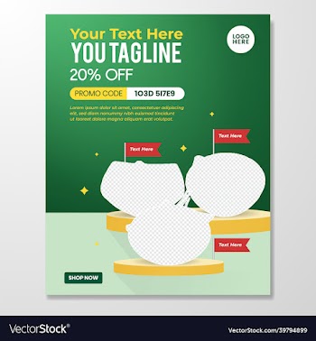 vertical post banner design social media and web