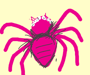 Very large, pink spider - Drawception