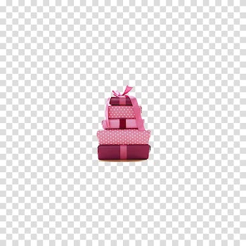 Very pink s, five pink stacked gifts transparent background PNG clipart
