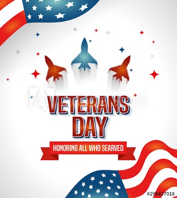 veterans day celebration with airplanes and flag design