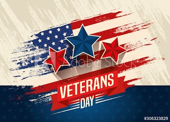 veterans day celebration with flag and stars design
