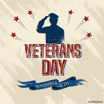 veterans day celebration with military and stars design