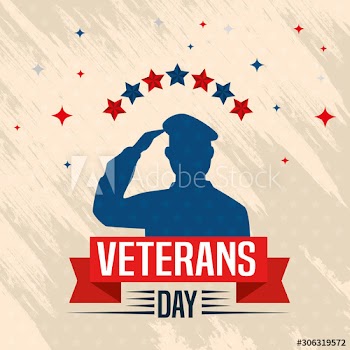 veterans day celebration with silhouette military and stars design