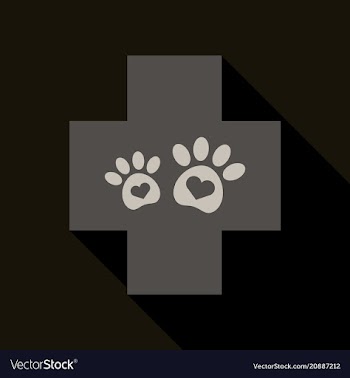 Veterinary clinic symbol animal paw print vector image