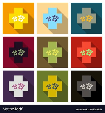 Veterinary clinic symbol animal paw print vector image