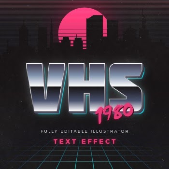 Vhs 1980 text effect Free Vector