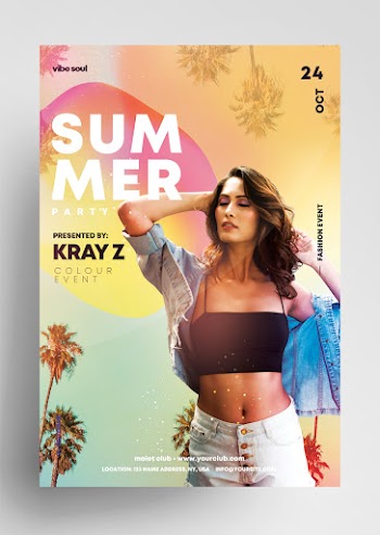 Vibe Sound Tropical Free PSD Flyer Template
