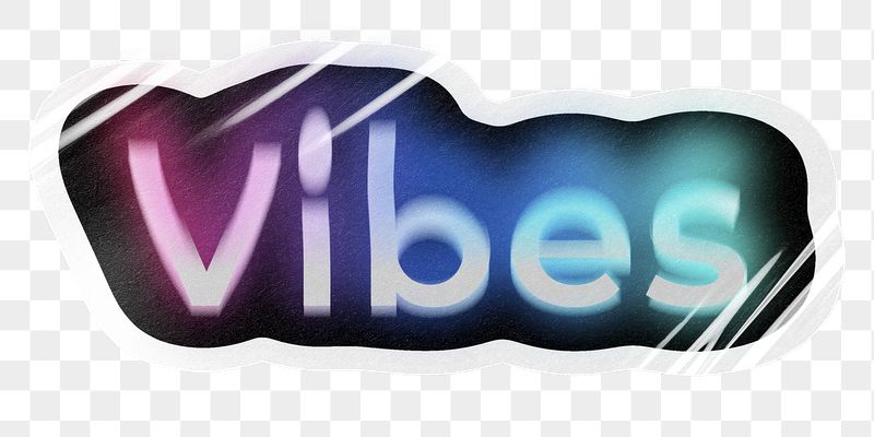 Vibes png word sticker, neon | Free PNG - rawpixel
