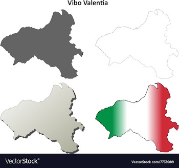 Vibo Valentia blank detailed outline map set vector image