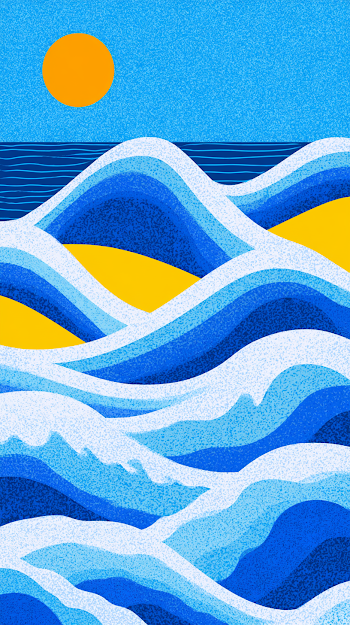 Vibrant Abstract Beach Waves