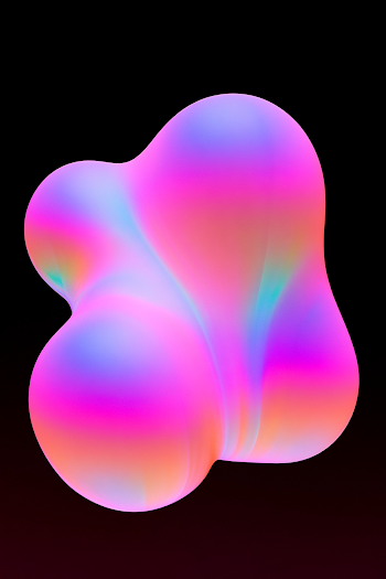 Vibrant Abstract Blue Paint Blob in Space