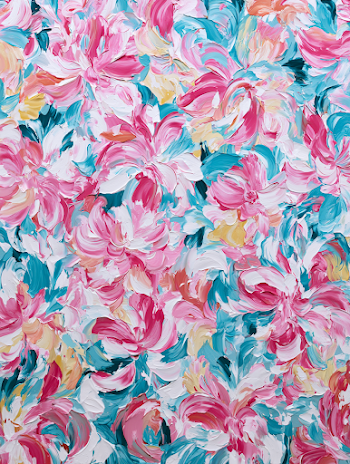Vibrant Abstract Floral Composition