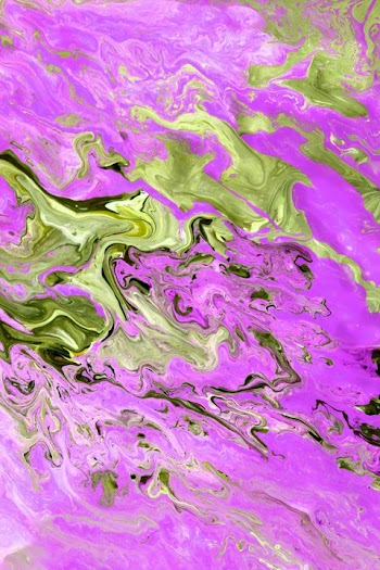 Vibrant Abstract Purple and Green Swirl